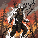 Pixel art: Perkele, the old name for thunder in the stormy sky