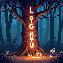 Pixel art: a spell rises like smoke above fire